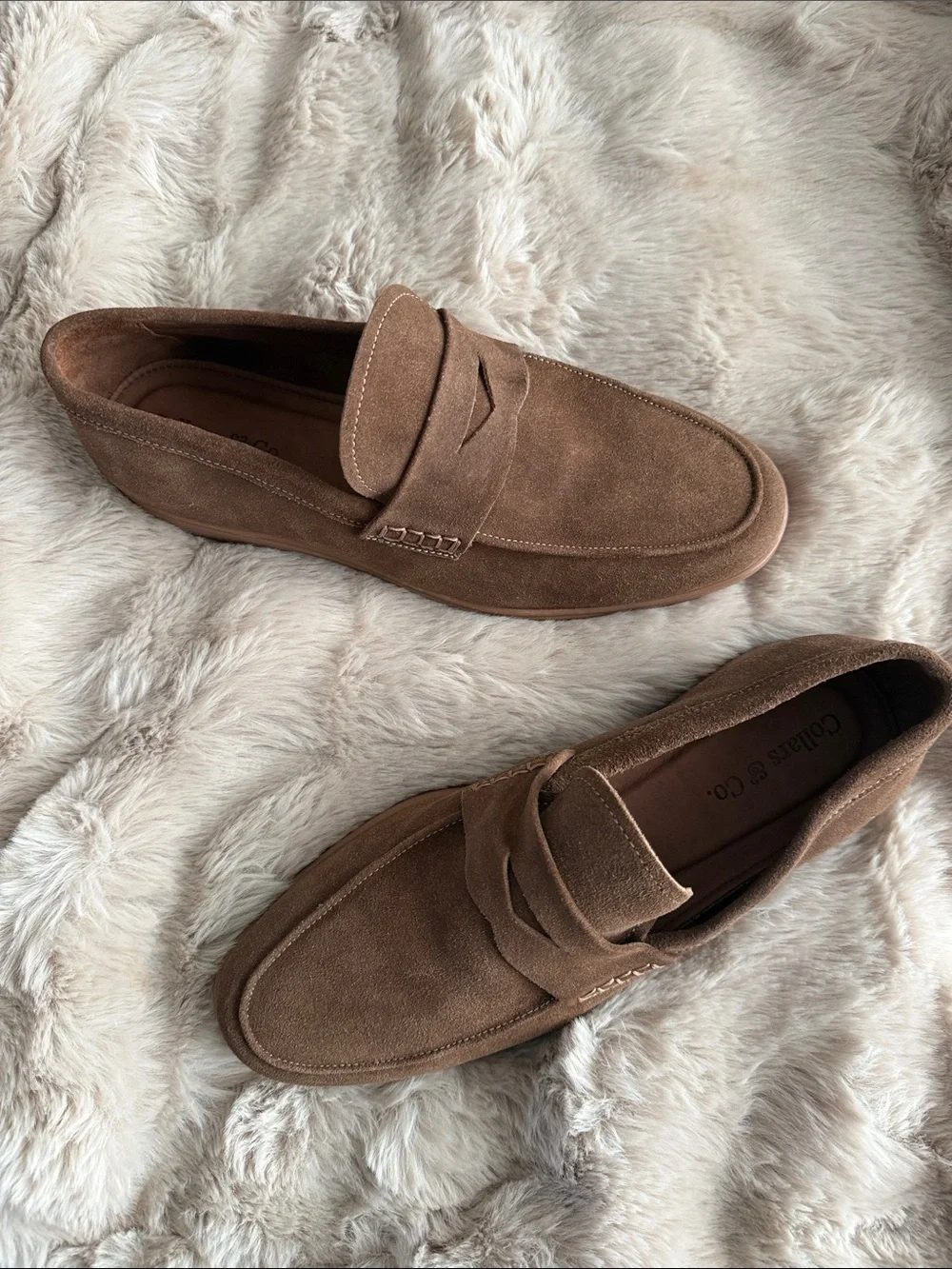 Collars & Co. Men’s Brown Suede Sigaro Penny Loafers - Picture 5 of 9